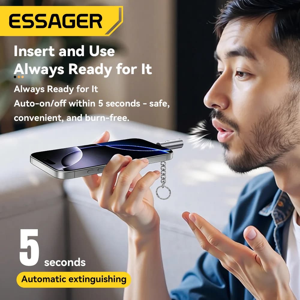 Mini Isqueiro USB-C com Fio de Tungstênio
