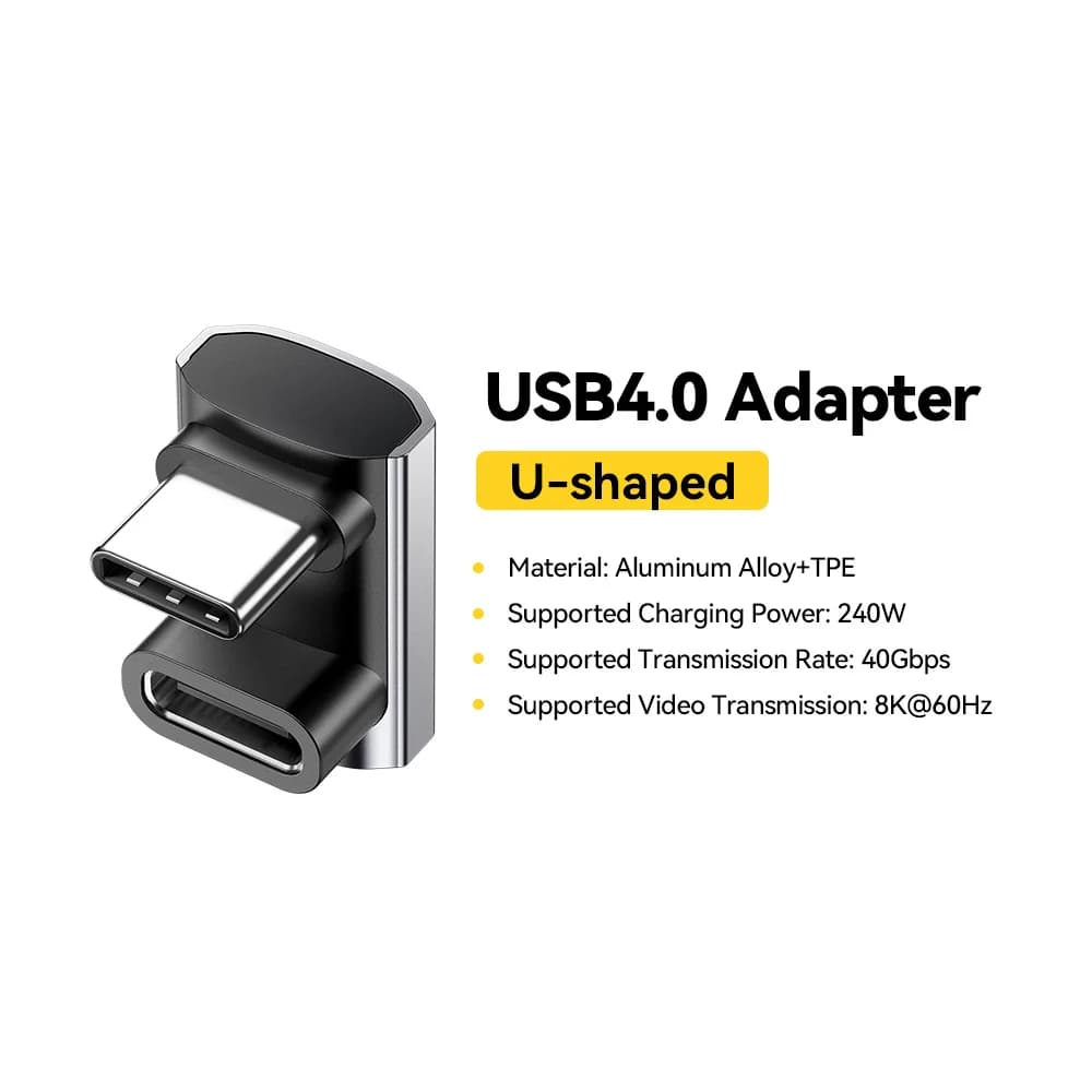 Adaptador de Dados OTG USB4.0 240W 90 Graus 8K
