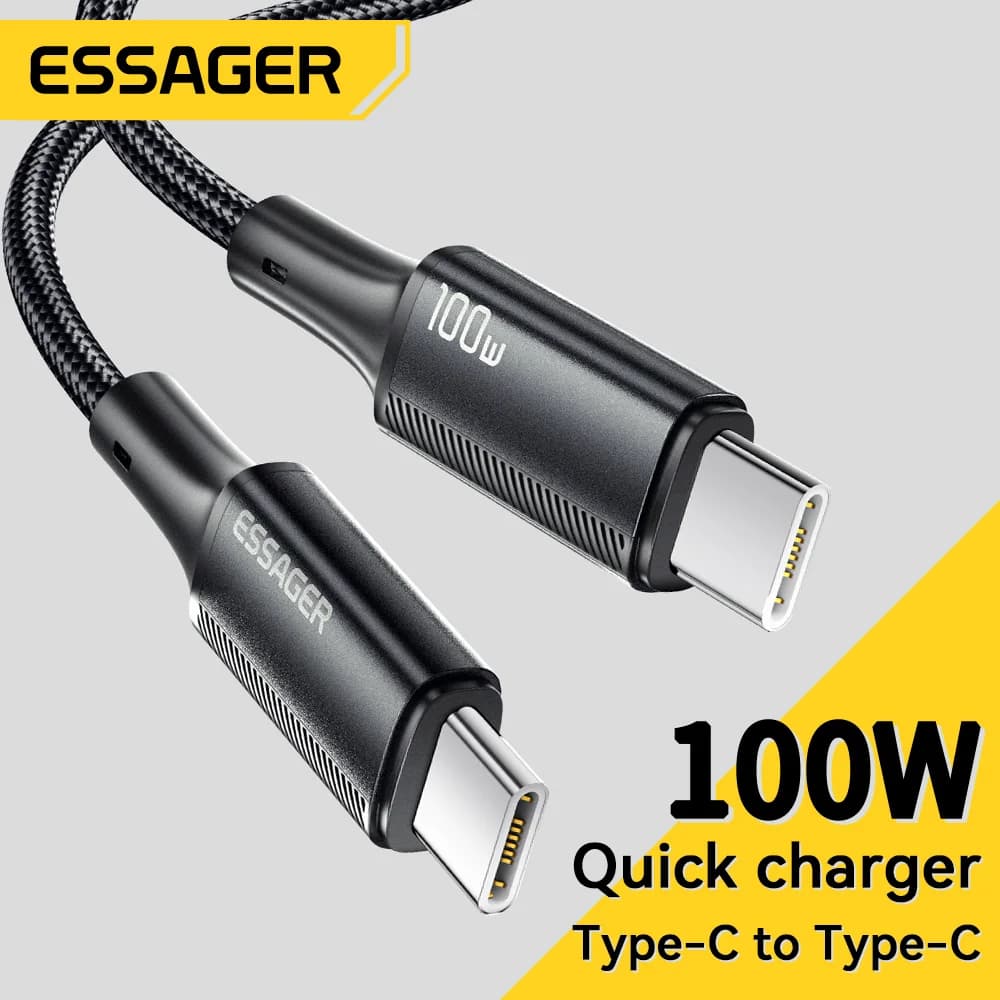Cabo USB-C para USB-C com Carregamento Rápido PD 100W