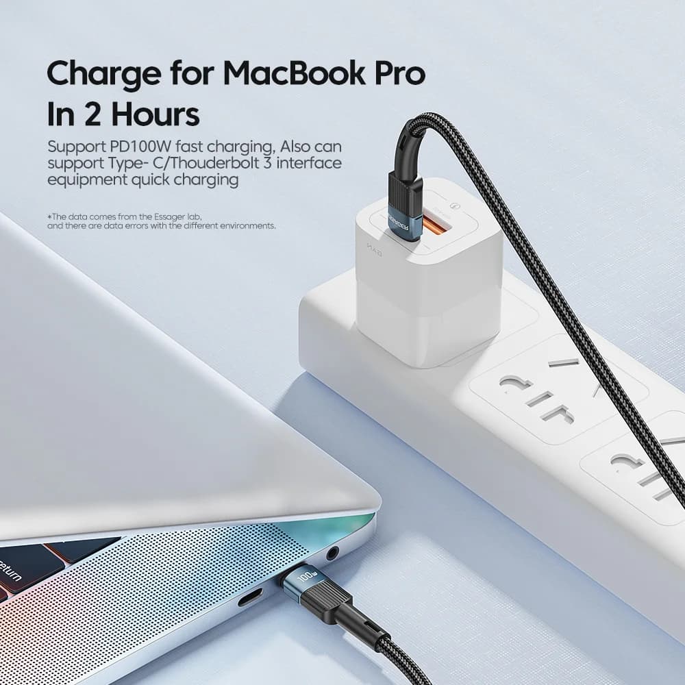 Cabo de Carregamento Rápido USB-C para USB-C 100W 3m