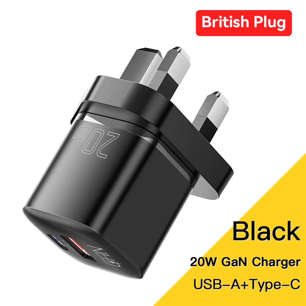 Carregador de Parede GaN USB-C PD Rápido 20W