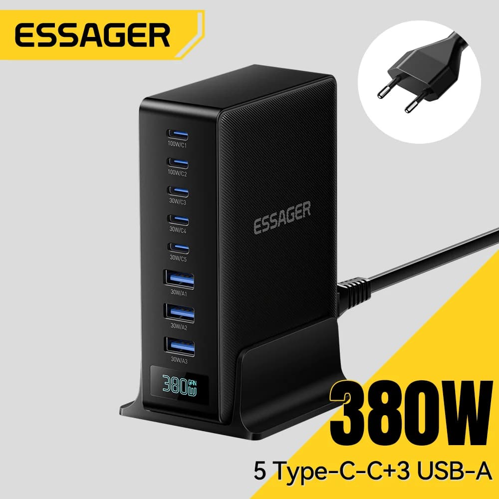 Base de Carregamento Desktop 380W 8-em-1 GaN
