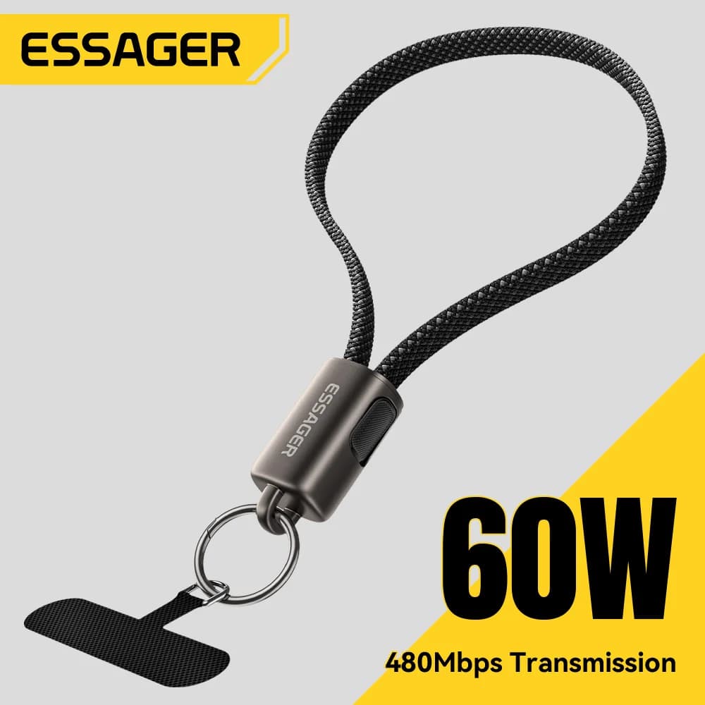 Cabo de Cordão USB-C para Lightning 60W de Carregamento Rápido
