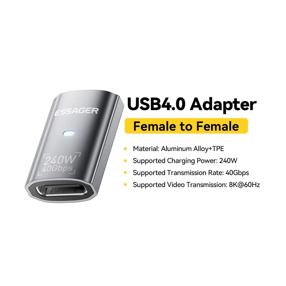 Adaptador de Dados OTG USB4.0 240W 90 Graus 8K