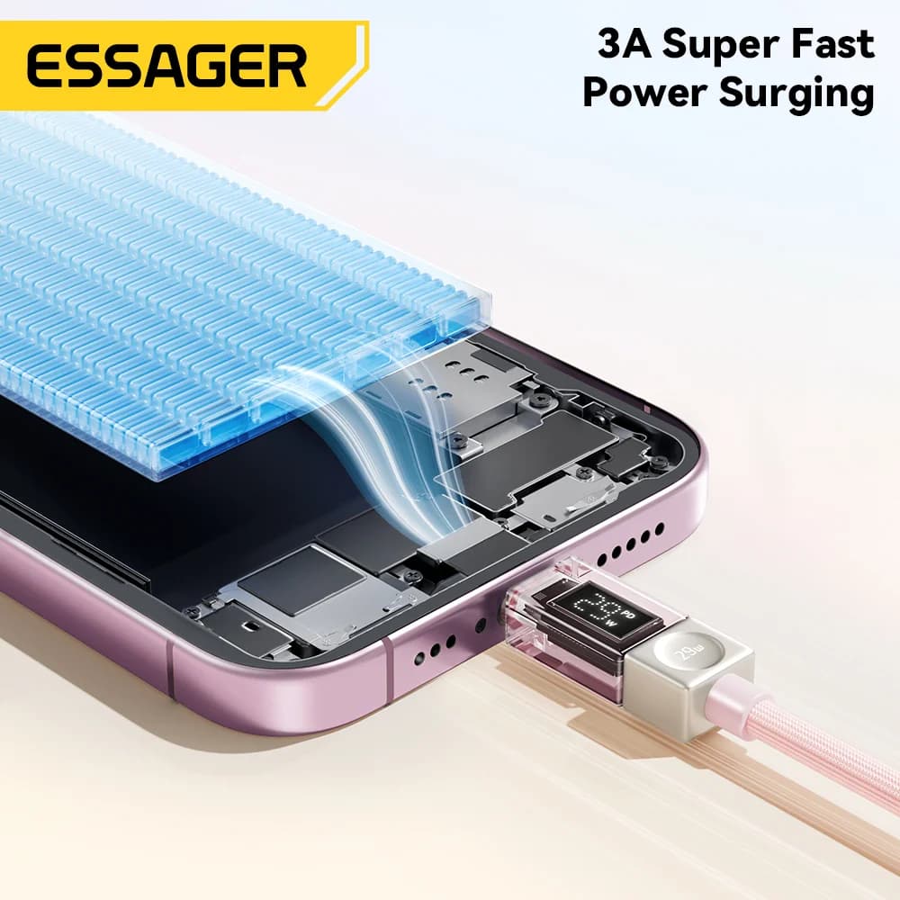Cabo USB-C para Lightning com Display Digital