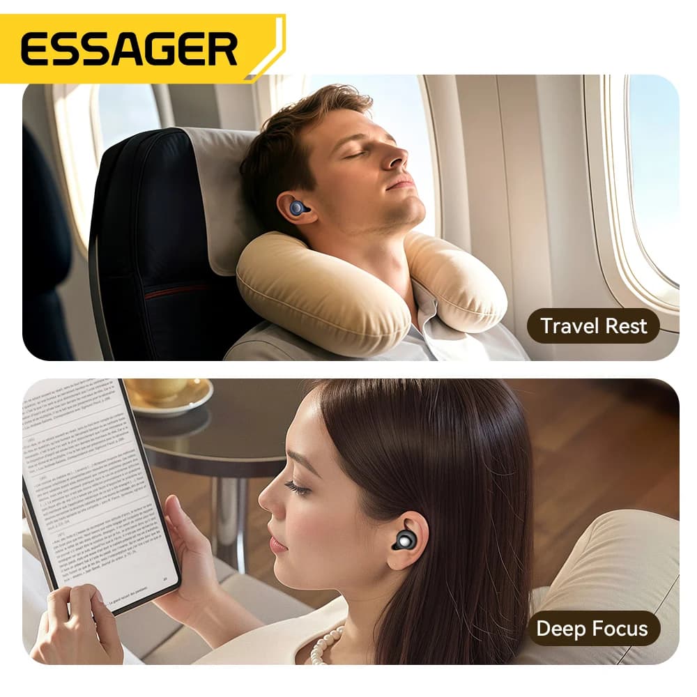 Protetores Auriculares de Silicone Macio para Dormir e Cancelamento de Ruído