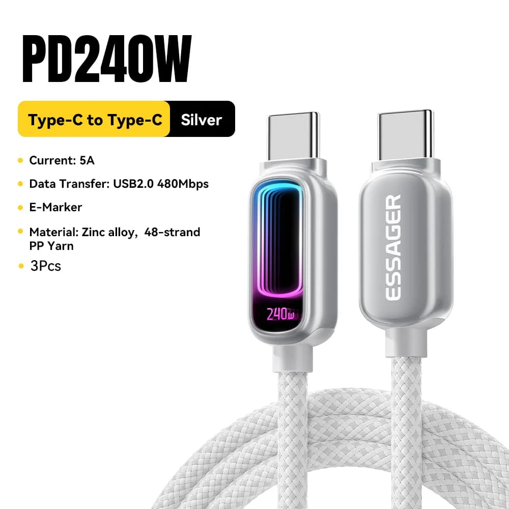 Cabo USB-C to USB-C PD 3.1 E-Marker 240W