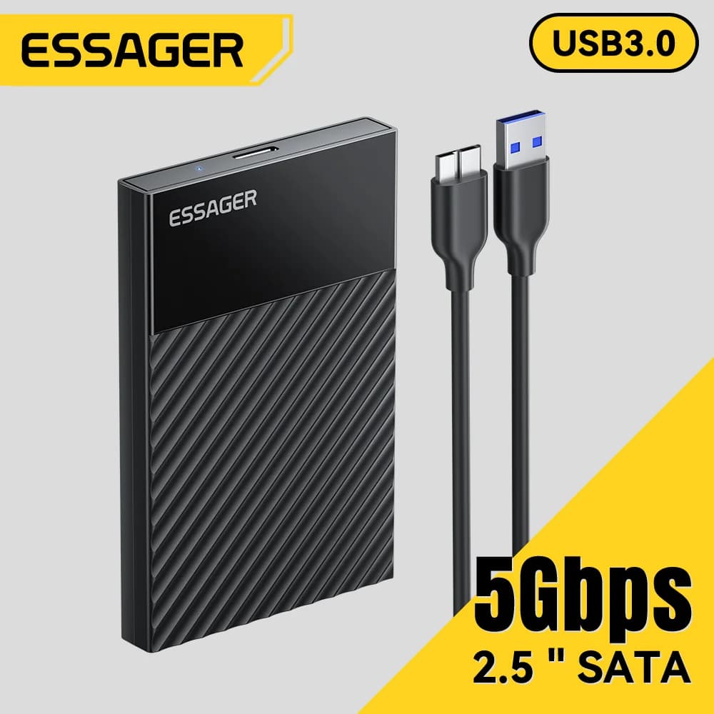 Gabinete Externo SSD/HDD SATA de 2,5 Polegadas com USB 3.0