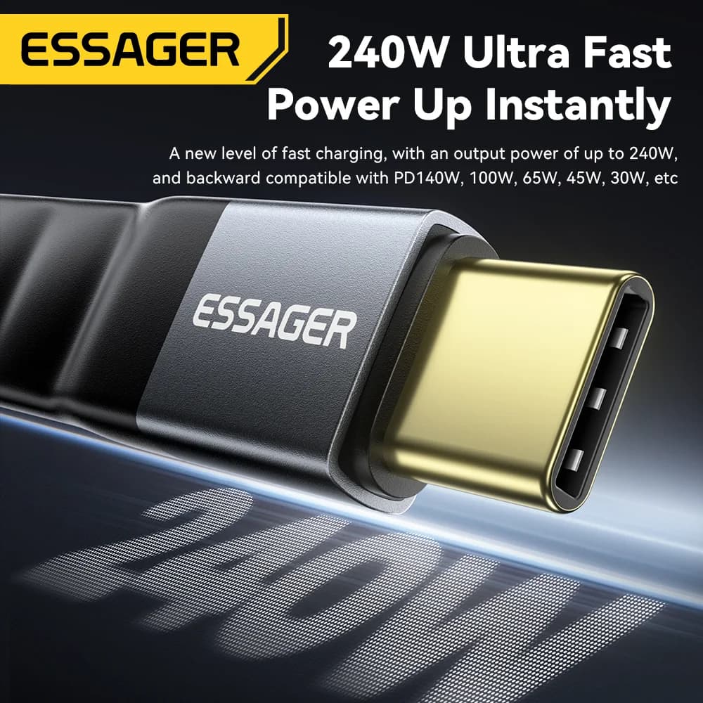 Cabo USB 4.0 Tipo-C, 240W PD, Vídeo 8K