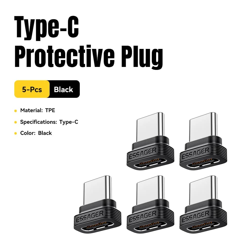 Tampa Anti-Poeira USB-C com Suporte para Transferência de Dados OTG
