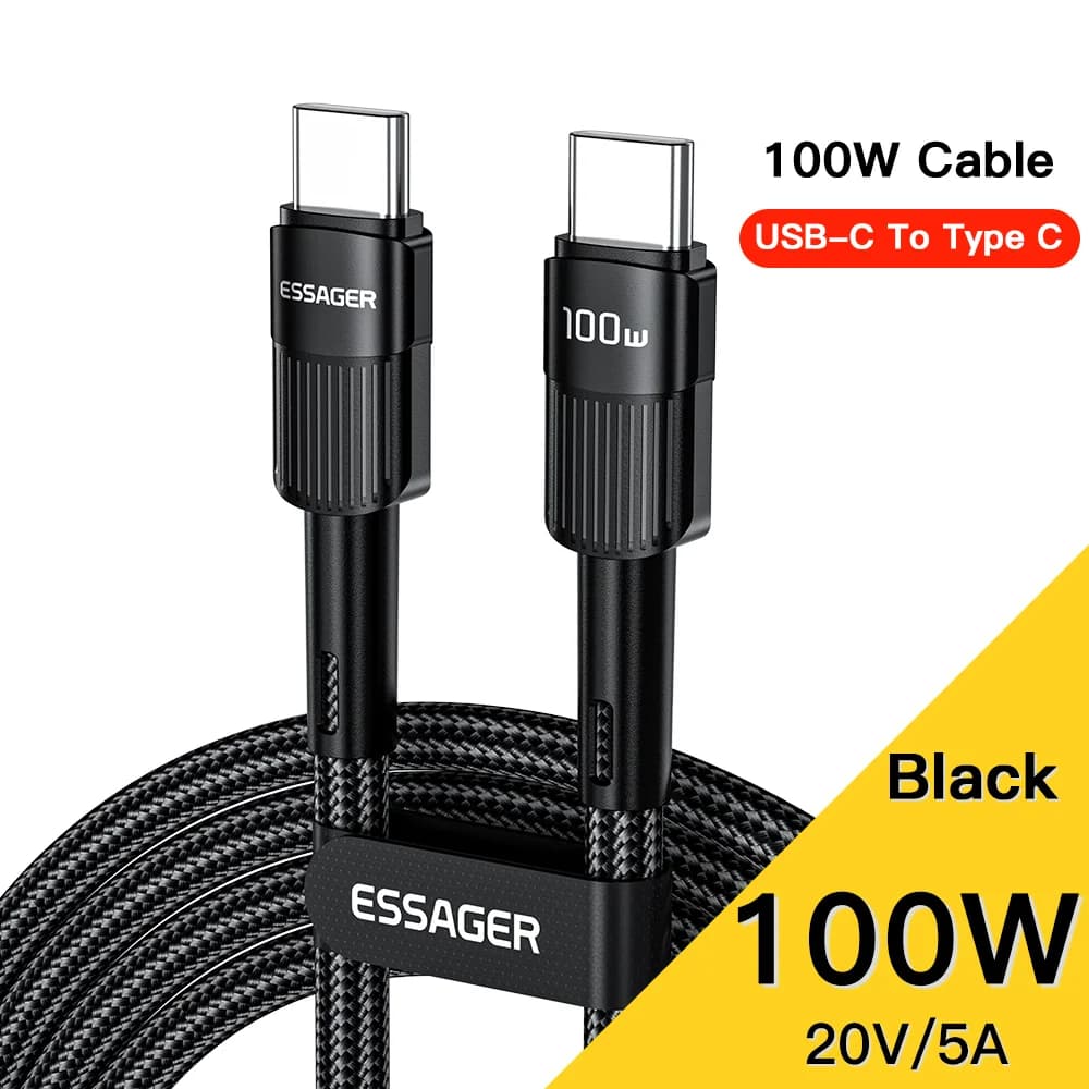 Cabo de Carregamento Rápido USB-C para USB-C 100W 3m