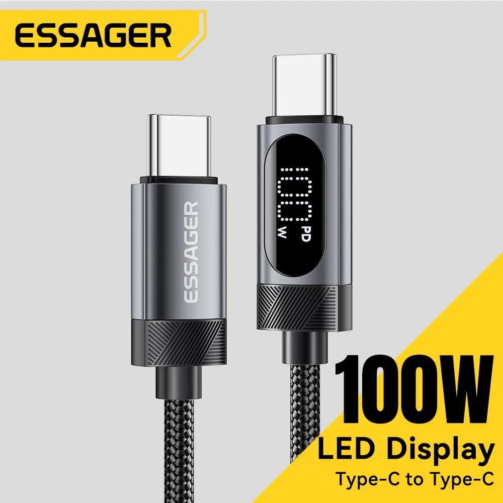 Cabo de Carregamento Rápido USB-C para USB-C 100W