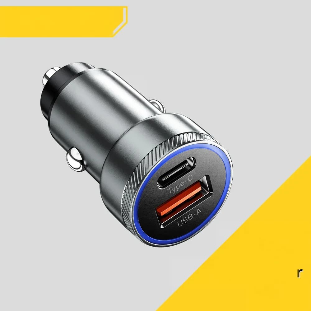 Carregador de Carro USB-C 54W, Carga Rápida 5A