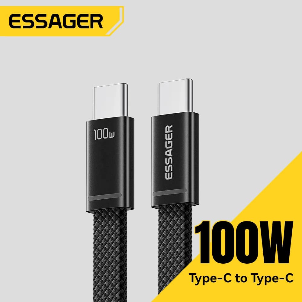 Cabo Slim USB-C para USB-C PD de Carregamento Rápido 100W
