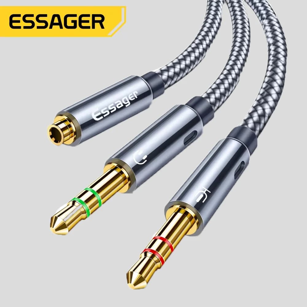 Cabo Adaptador Y Splitter de Áudio 3.5mm