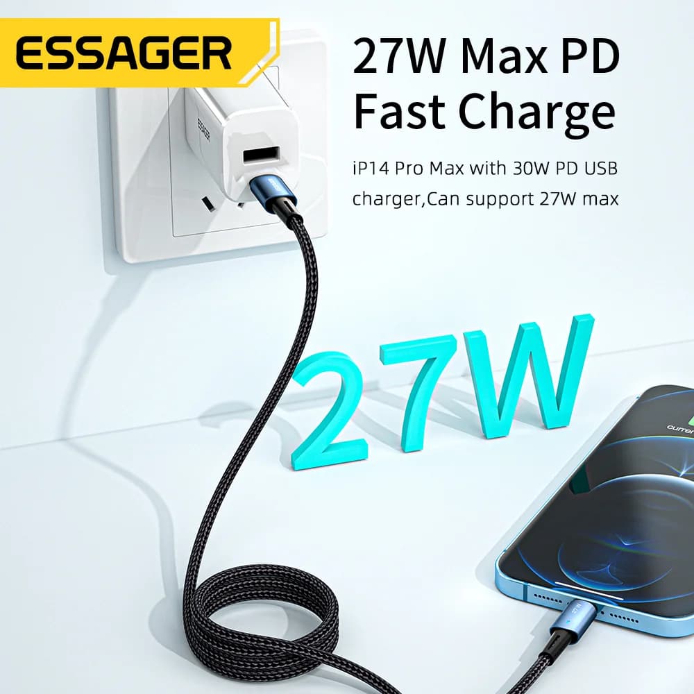 Cabo de Carregamento Rápido USB-C para Lightning 20W