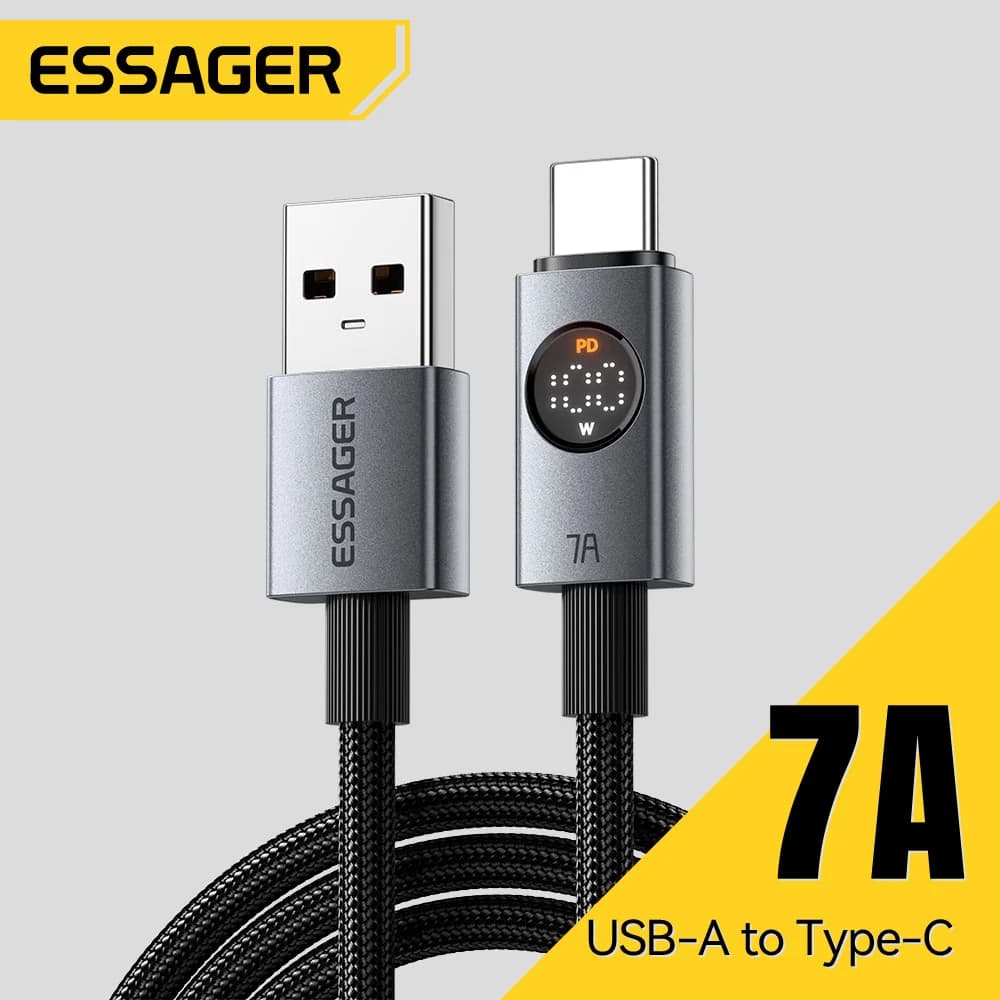 Cabo USB-C 7A 100W com Display Digital