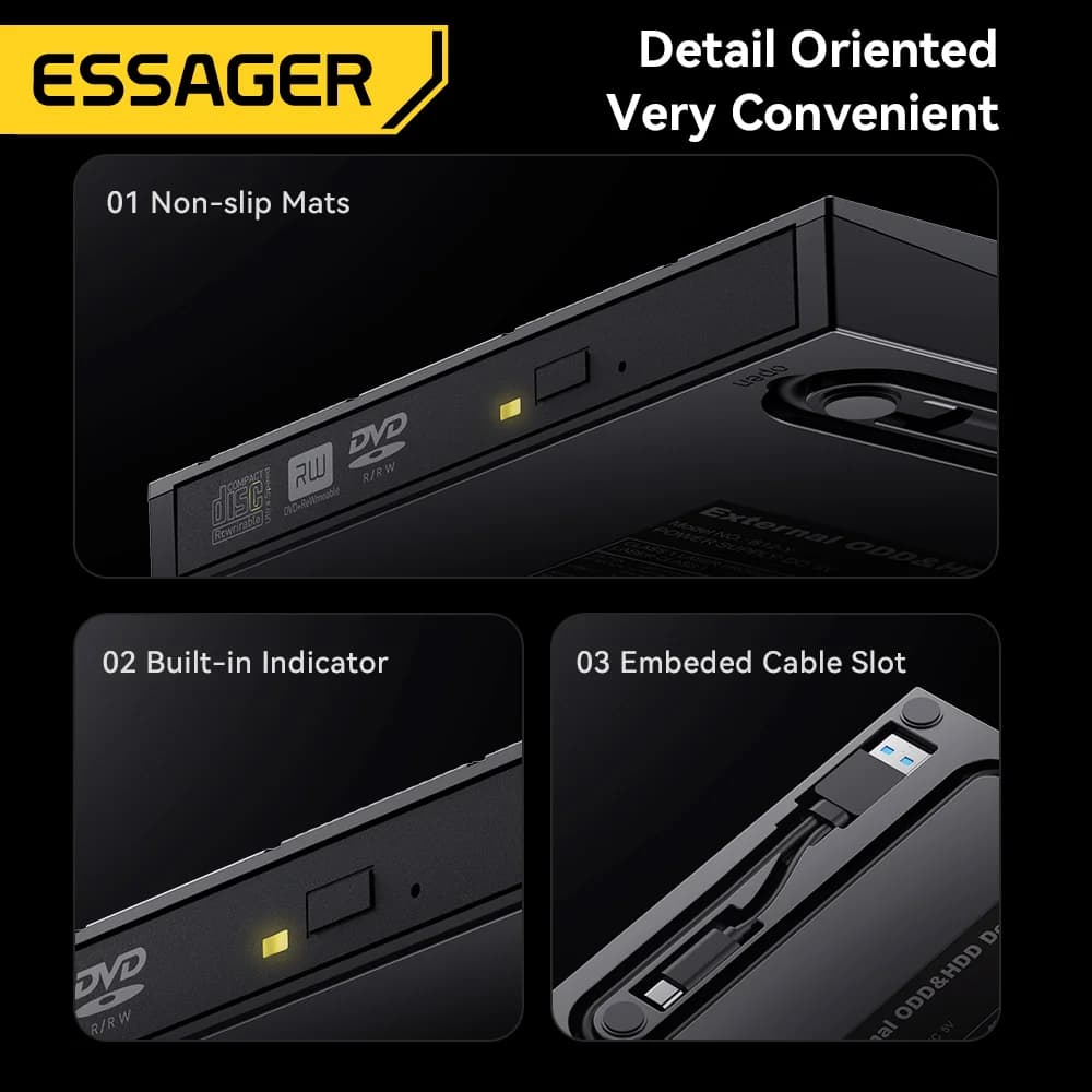 Gravadora Externa de CD/DVD USB 2 em 1
