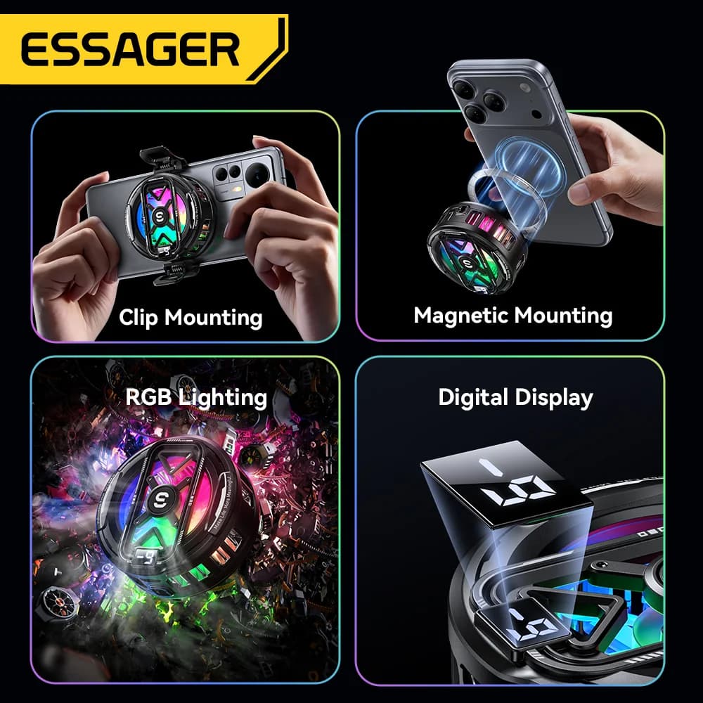 Cooler de Celular Magnético com Display Digital