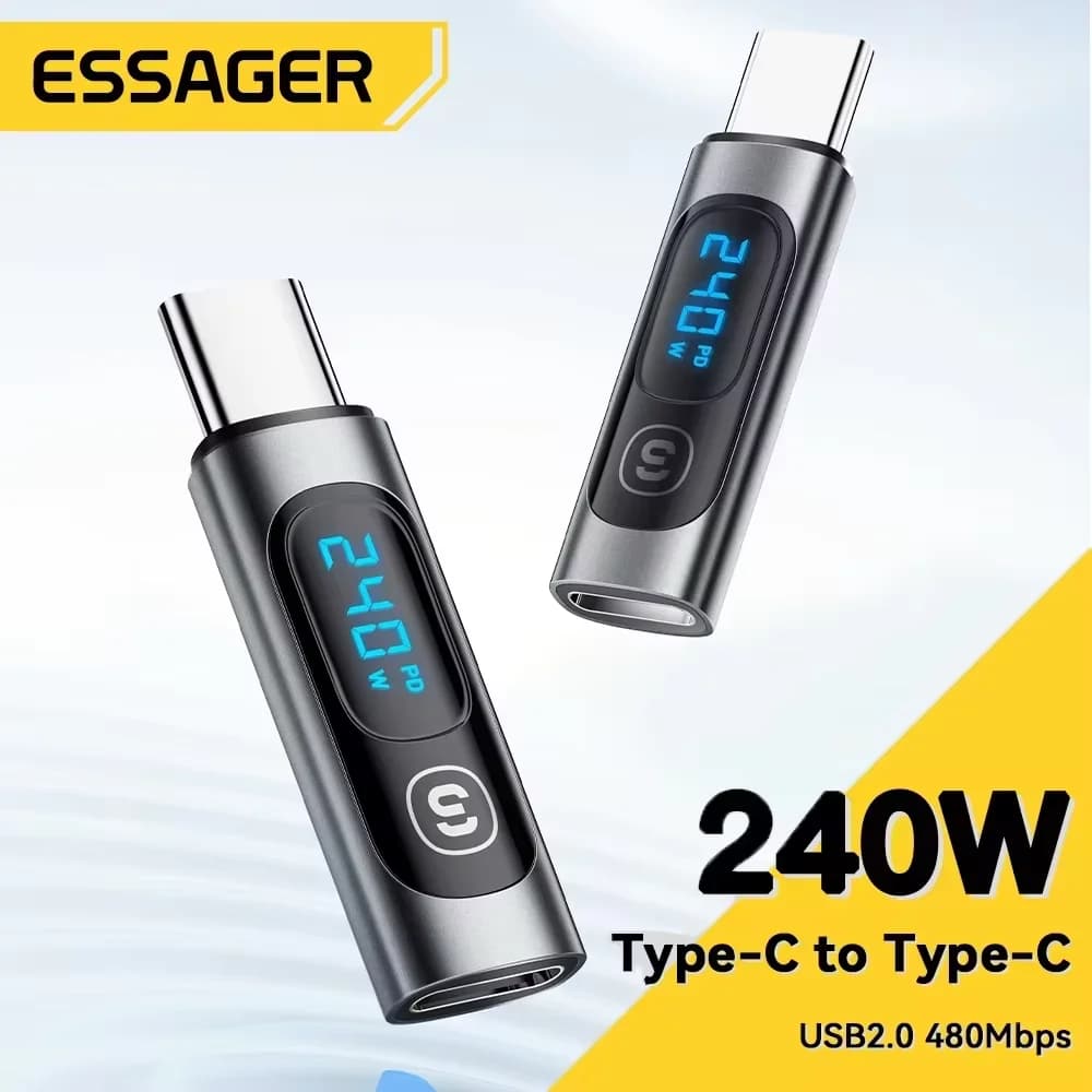 Adaptador OTG USB-C para USB-C com Display Digital
