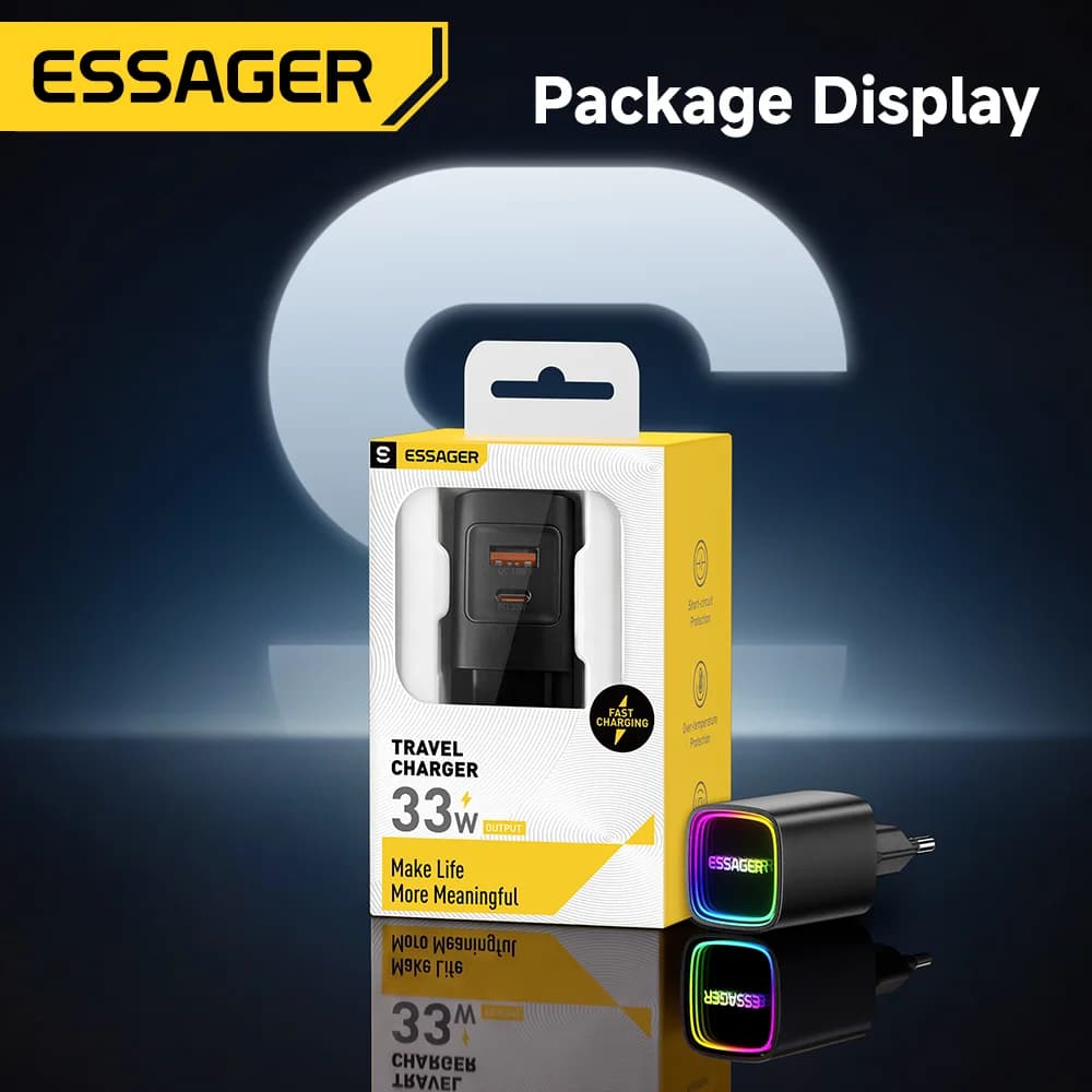 Carregador Portátil USB-C PD GaN 33W