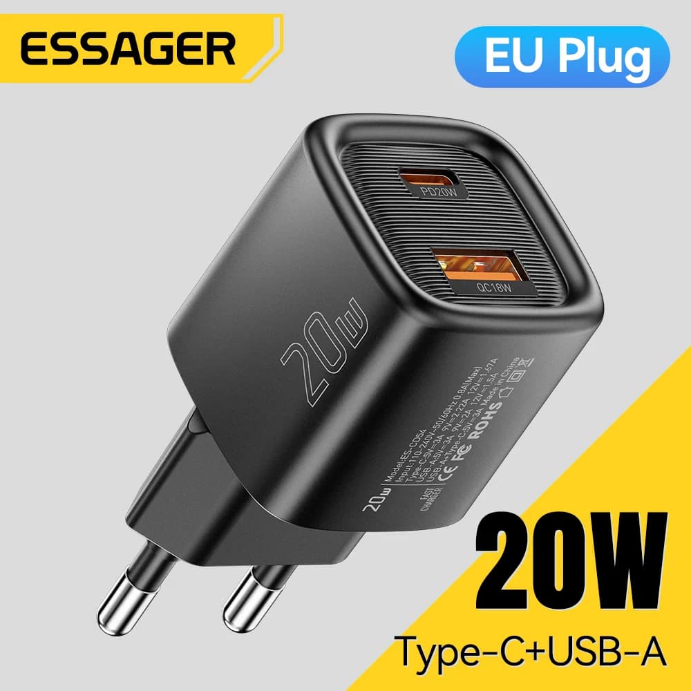 Carregador Rápido USB-C PD 20W