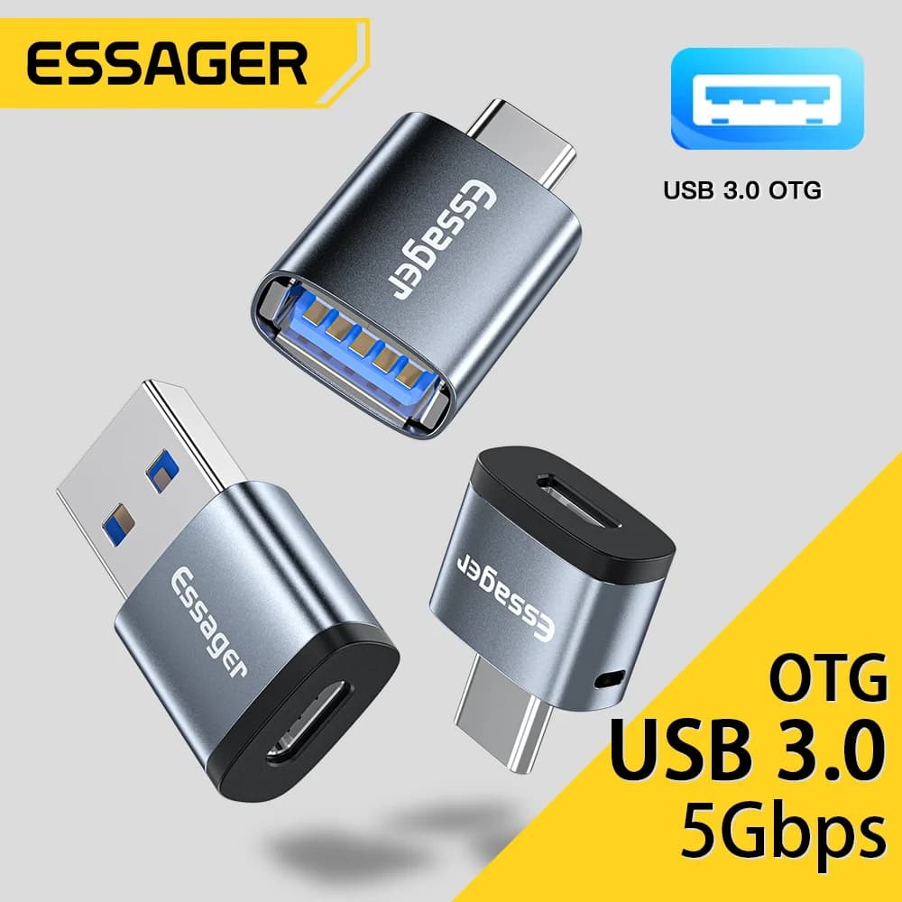 Adaptador OTG USB Tipo-C para USB 3.0 Fêmea