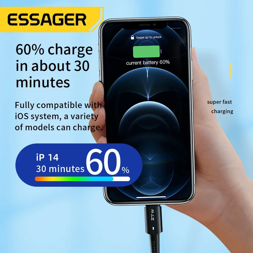 Cabo de Carregamento Rápido USB-C para Lightning 20W