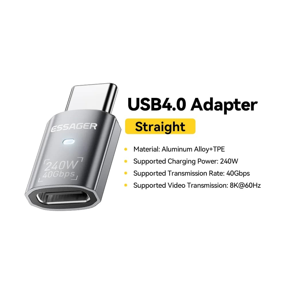 Adaptador de Dados OTG USB4.0 240W 90 Graus 8K