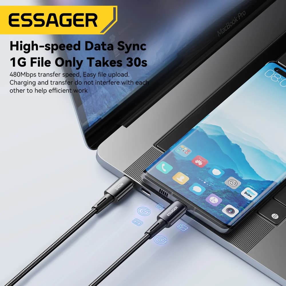 Cabo de Dados USB-C 6A Super Carregamento Rápido 240W