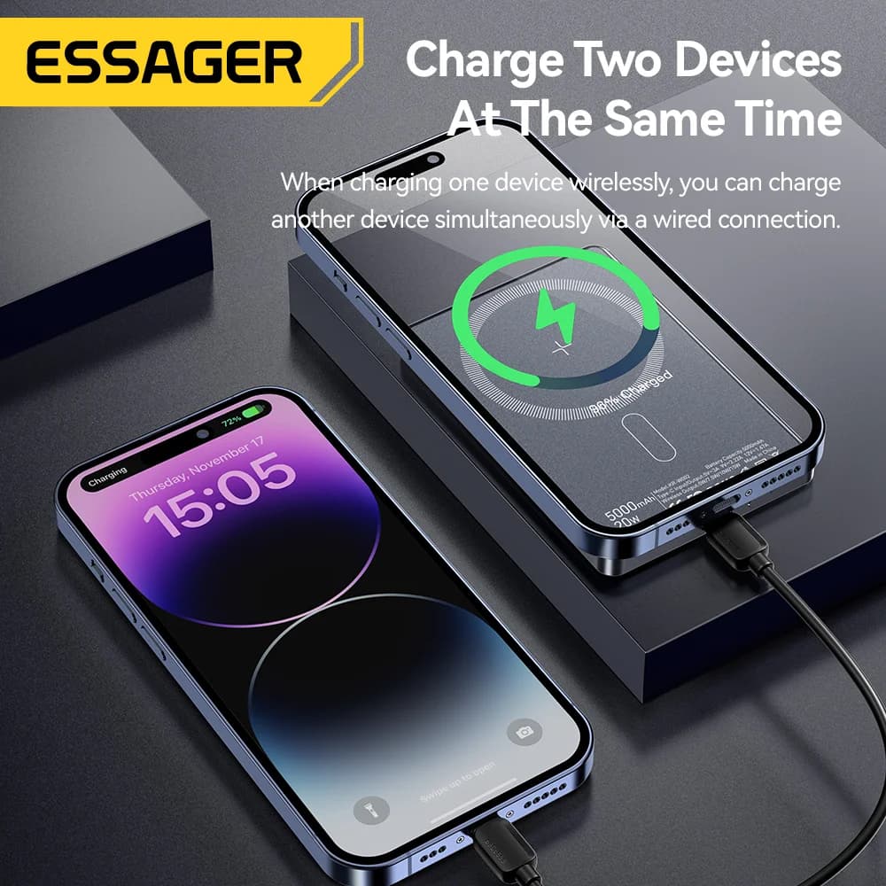 Carregador Portátil Wireless Magnético 5000mAh 20W