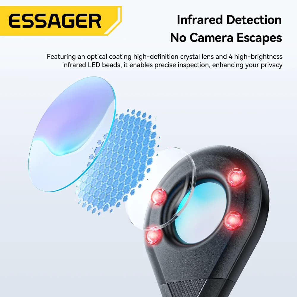 Detector de Lentes de Câmera Infravermelho Anti-Espionagem Dispositivo de Segurança