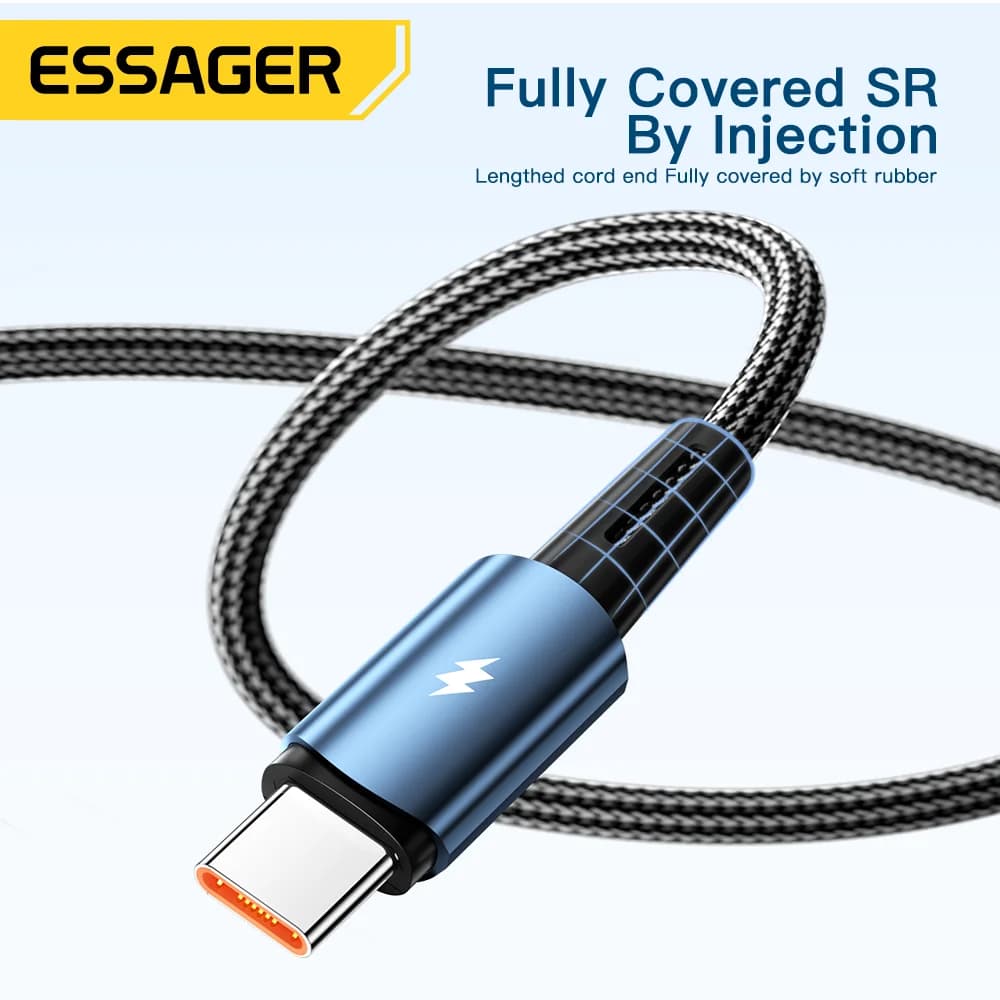 Cabo de Carregamento Rápido USB-C 120W, 6A