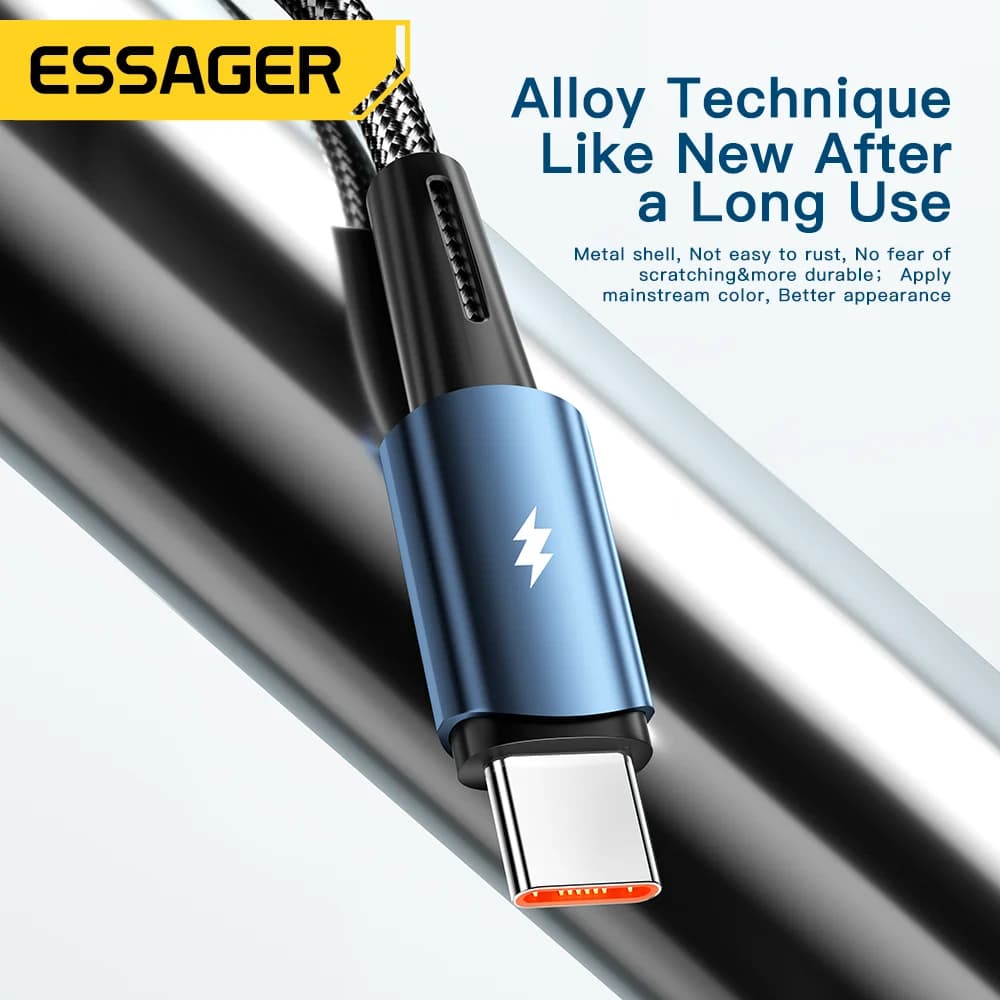 Cabo de Carregamento Rápido USB-C 120W, 6A