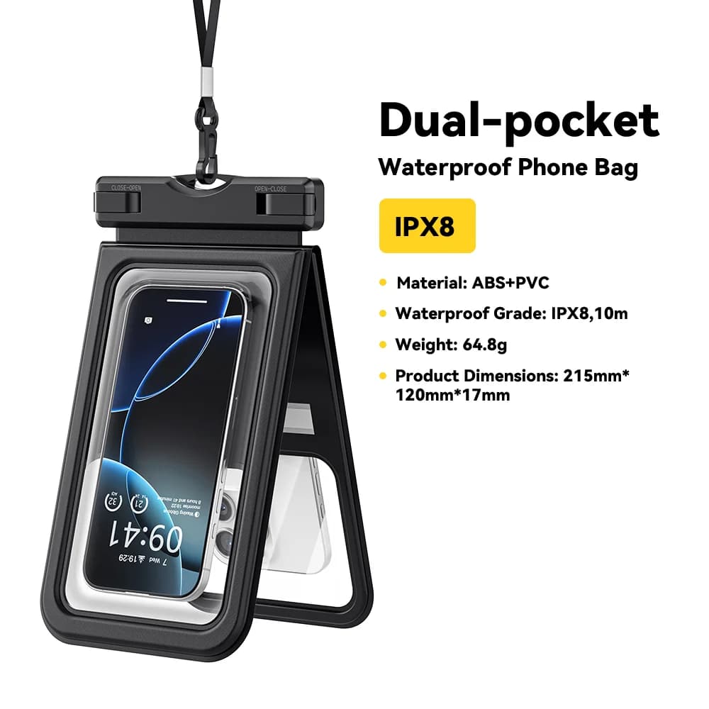 Bolsa Impermeável para Celular IPX8 com Dois Bolsos