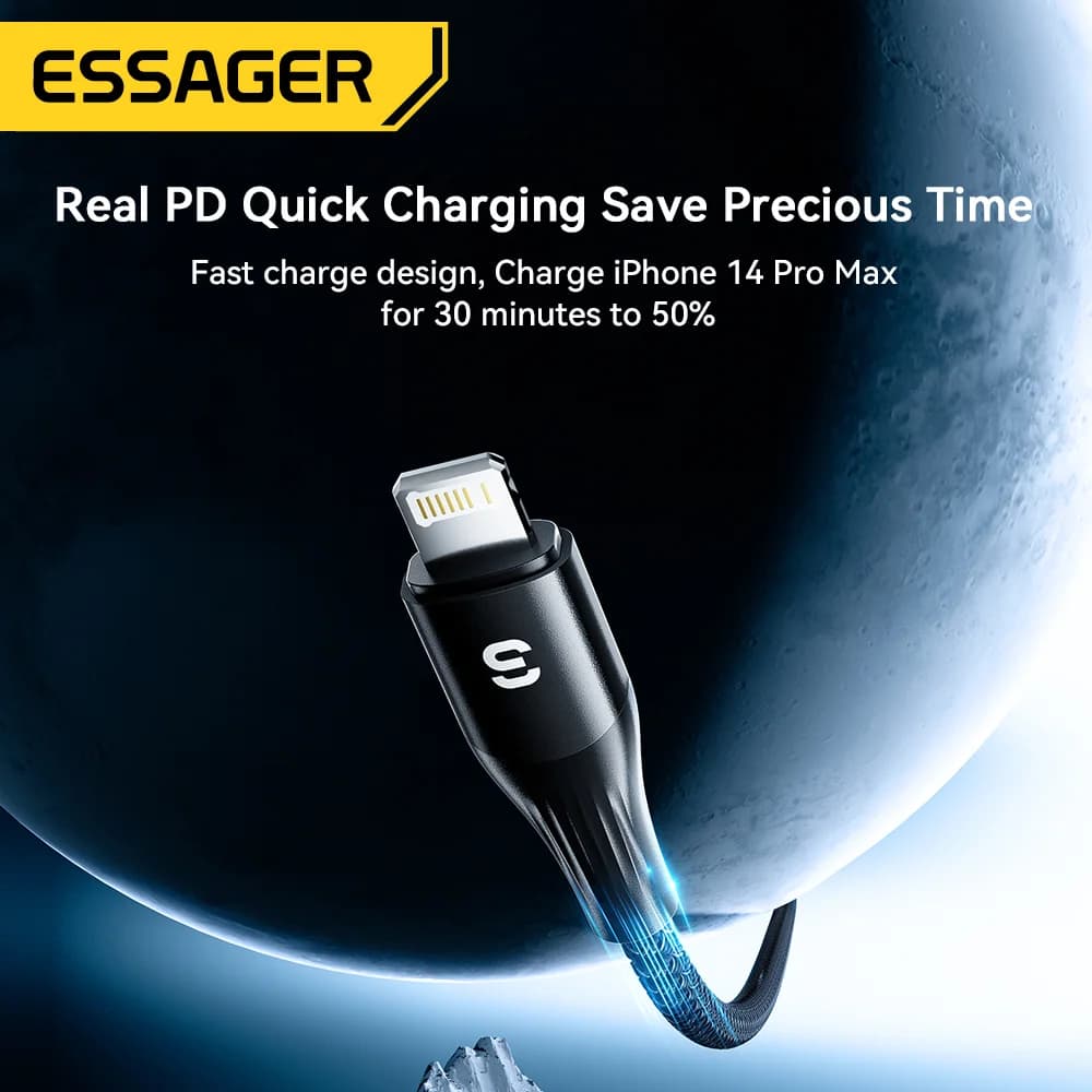 Cabo de Carregamento Rápido PD USB-C para Lightning