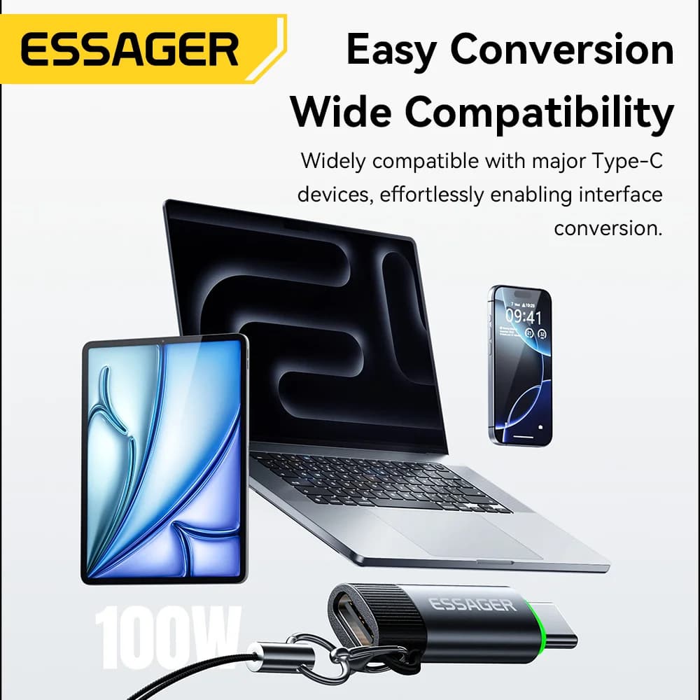 Adaptador USB-C OTG com Desligamento Inteligente 100W